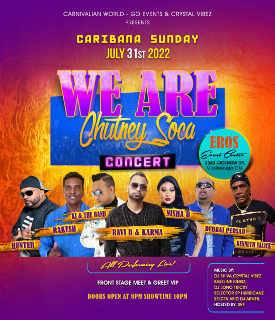 We Are Chutney Soca Concert Caribana Info & Tickets